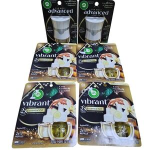 (4) Air Wick Vibrant Cozy Vanilla‎ Caramel Scented Oil Refills